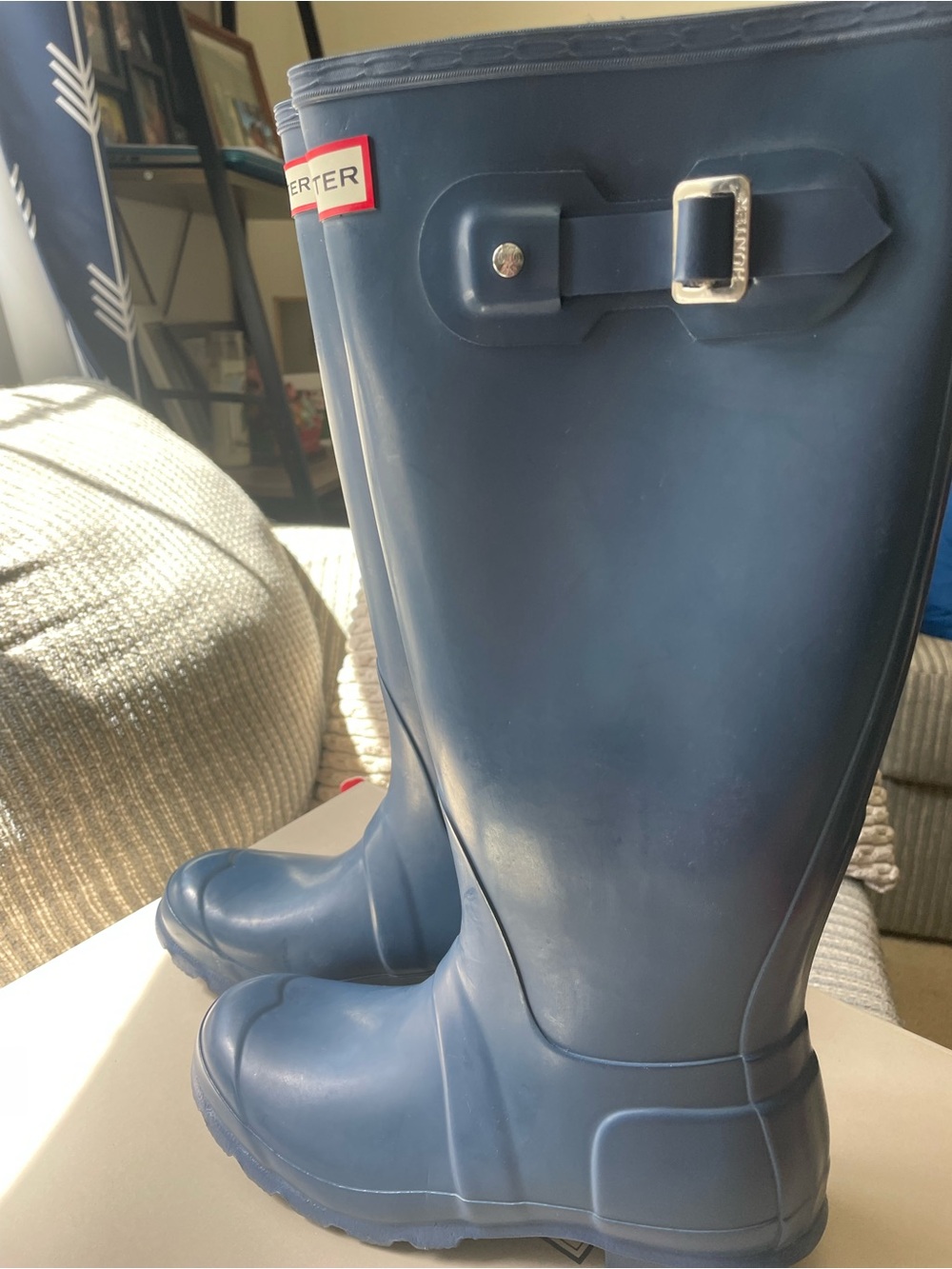 Hunter Tall Rain Boots in Deep Navy Blue - Picture 7 of 9